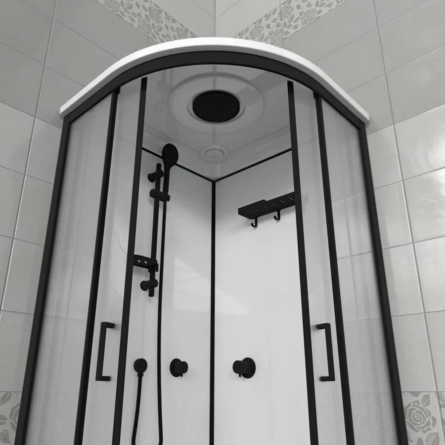 Душевая кабина Triton Прайм-Блэк-Вельвет Щ0000076117, 90 x 90 см, поддон 17 см, стекло прозрачное, профиль черный