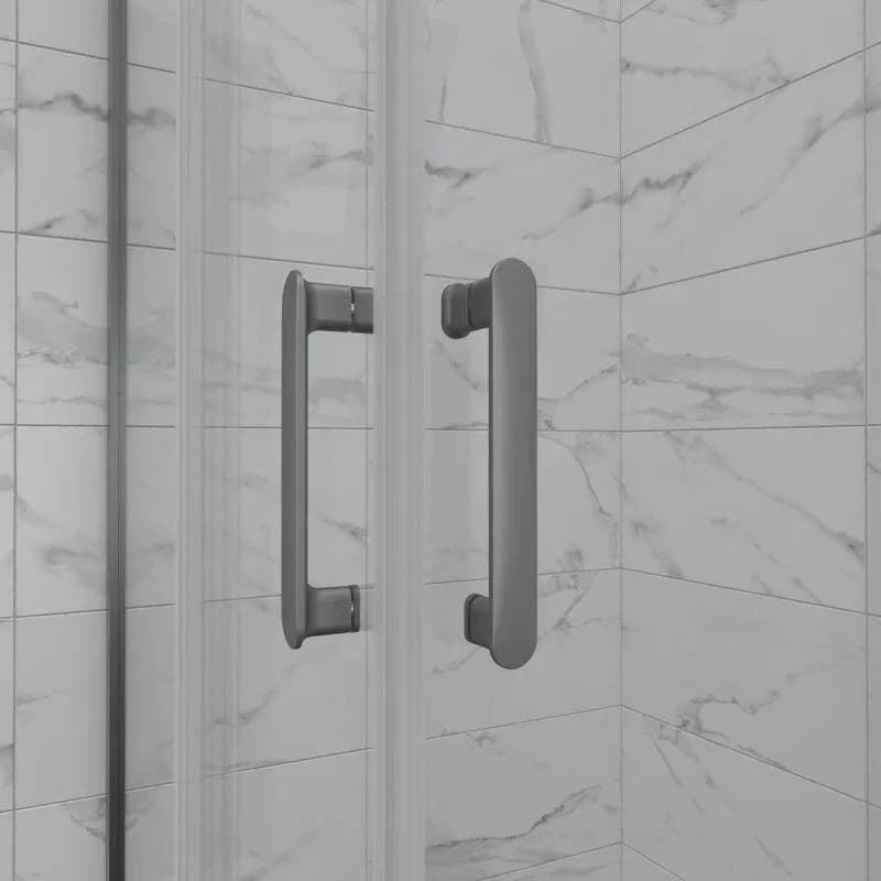 Душевой уголок Triton Фикс Щ0000077408, 90 x 90 см, с поддоном, стекло прозрачное, профиль графит