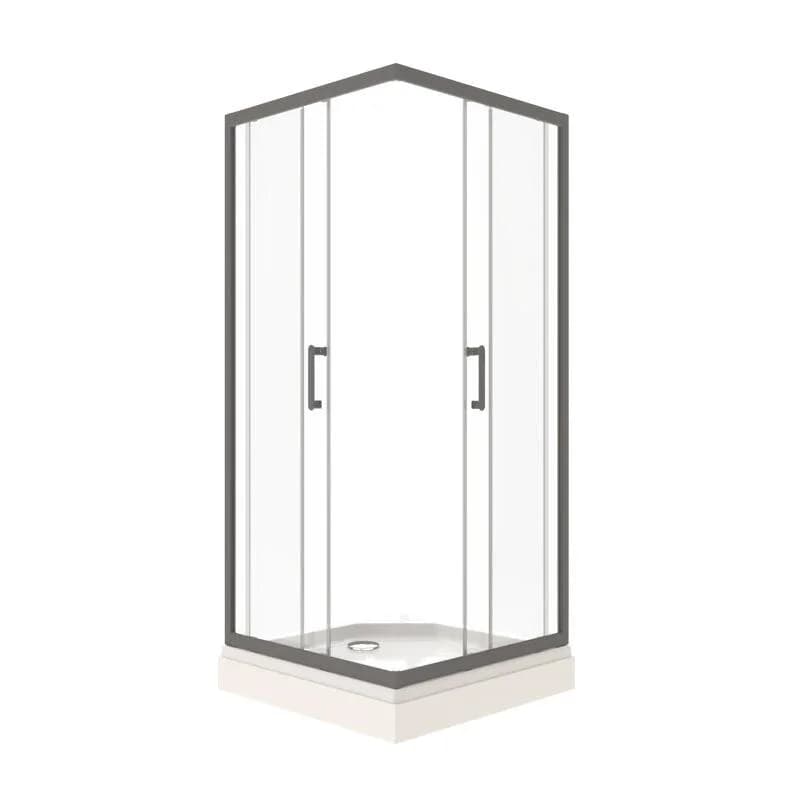 Душевой уголок Triton Фикс Щ0000077408, 90 x 90 см, с поддоном, стекло прозрачное, профиль графит