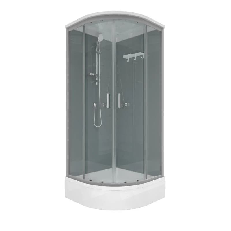 Душевая кабина Triton Прайм-Блэк Щ0000079024, 90 x 90 см, поддон средний, стекло прозрачное, профиль сатин
