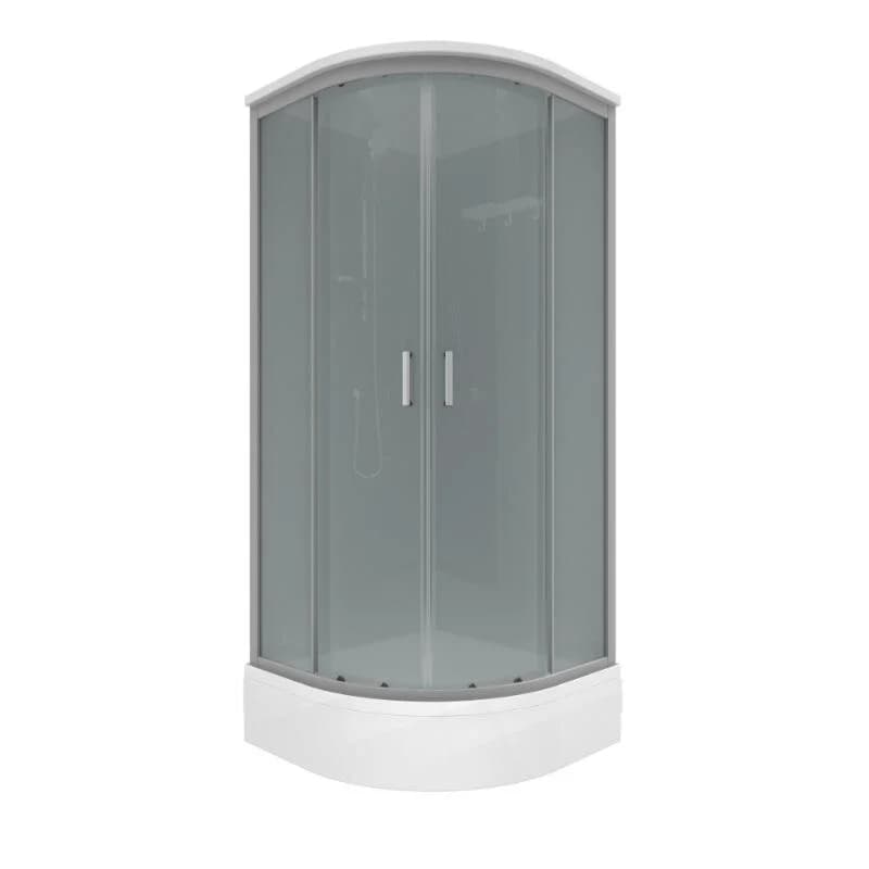 Душевая кабина Triton Прайм-Блэк-Вельвет Щ0000079026, 90 x 90 см, поддон средний, стекло вельвет, профиль сатин