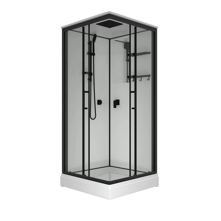 Душевая кабина Triton Рич Блэк 90*90 А Щ0000080388, 90 x 90 см, с крышей, стекло прозрачное, профиль черный матовый