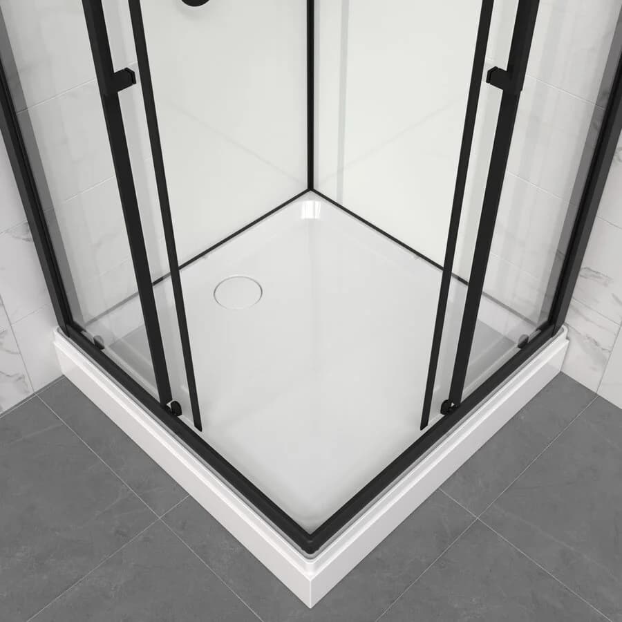 Душевая кабина Triton Рич Блэк 90*90 А Щ0000080388, 90 x 90 см, с крышей, стекло прозрачное, профиль черный матовый