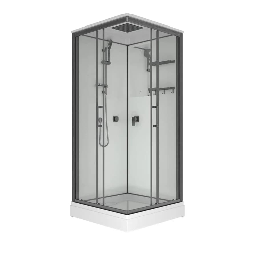 Душевая кабина Triton Рич Блэк 90*90 А Щ0000080389, 90 x 90 см, с крышей, стекло прозрачное, профиль графит