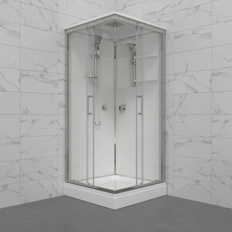 Душевая кабина Triton Рич Блэк 90*90 А Щ0000080390, 90 x 90 см, с крышей, стекло прозрачное, профиль хром