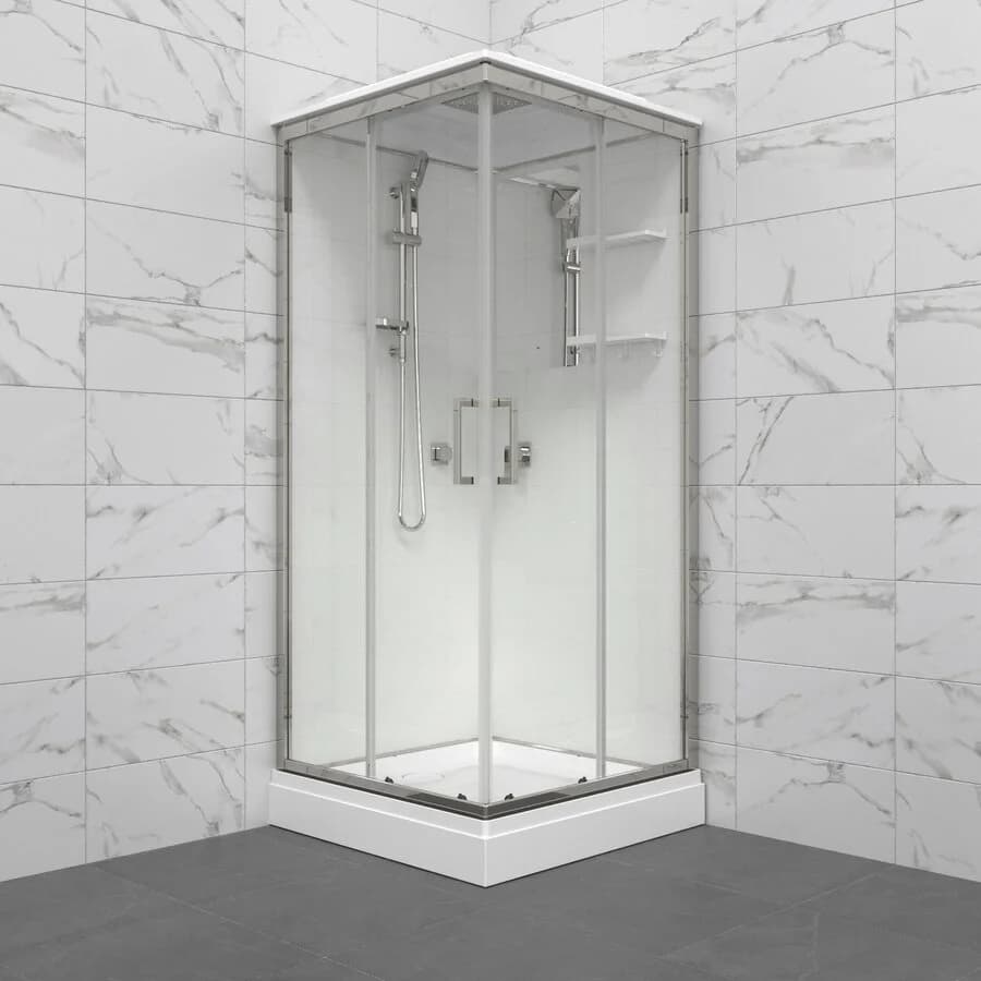 Душевая кабина Triton Рич Блэк 90*90 А Щ0000080390, 90 x 90 см, с крышей, стекло прозрачное, профиль хром