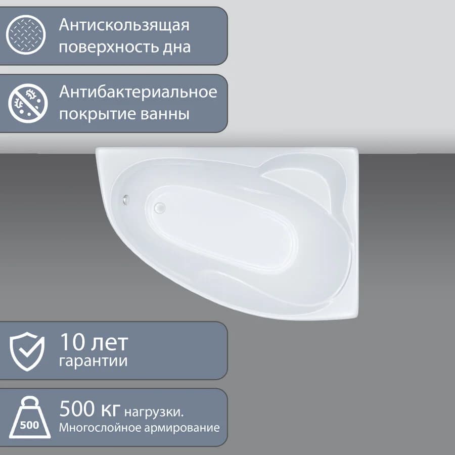 Акриловая ванна Triton Николь 160 х 100 см L/R с каркасом (Щ0000049493/Щ0000049495)