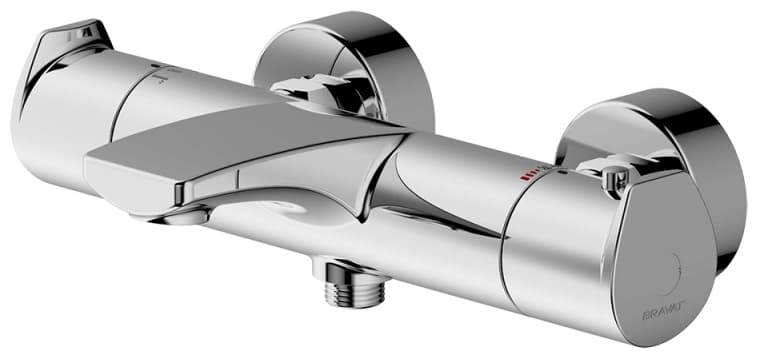 Смеситель для ванны BRAVAT Nizza термостат F6353387CP-01-RUS, латунь, цвет серебристый