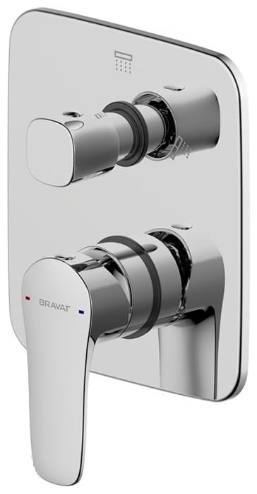 Смеситель для ванны BRAVAT Source PB8173218CP-2-ENG, латунь, цвет серебряный