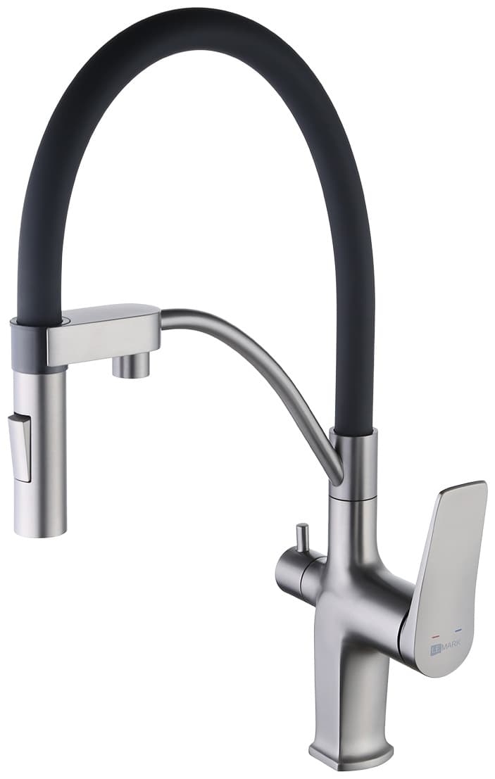 Смеситель Lemark XNORB 3761LMGM, латунь, цвет серый, черный